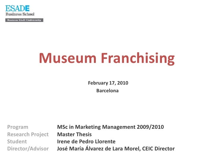 Franchising master thesis